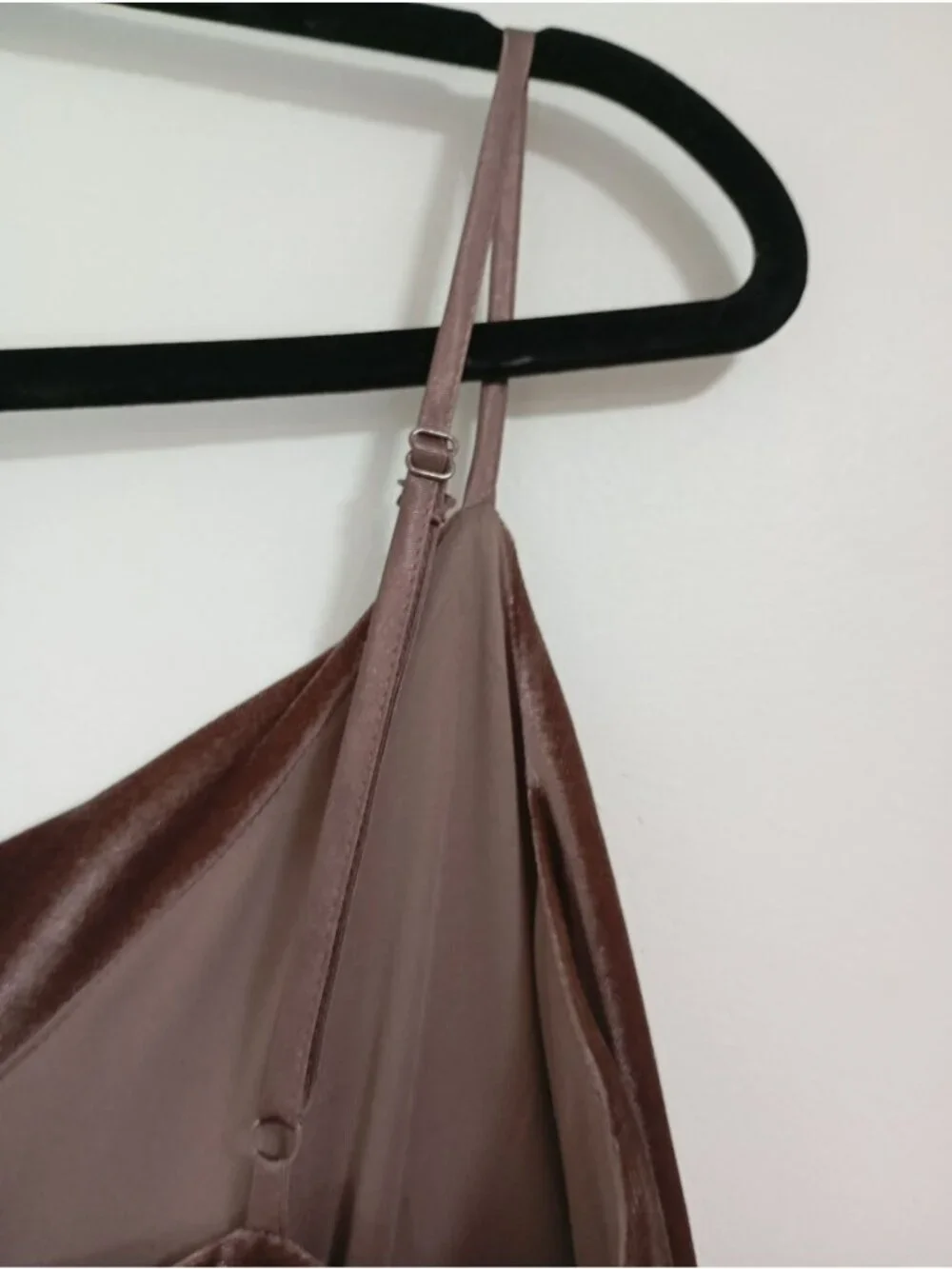 Lulus Brown Velvet Draped Midi Dress Adjustable Straps & Back Zipper Closure XL